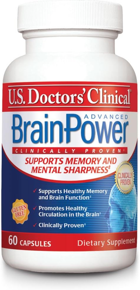 U.S. Doctors' Clinical Brainpower Advanced Memory Supplement With 15 Brain-Boosting Ingredients For Supporting Healthy Memory, Brain Function, & Healthy Brain Circulation [1 Month Supply - 60Count]