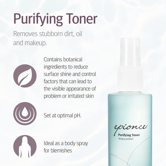 Epionce Purifying Toner - Facial & Body Toner For Problem Skin, Cleanses Dirt, Oil & Makeup With Willow Bark, Cucumber & Menthol, Dermatologist Skincare