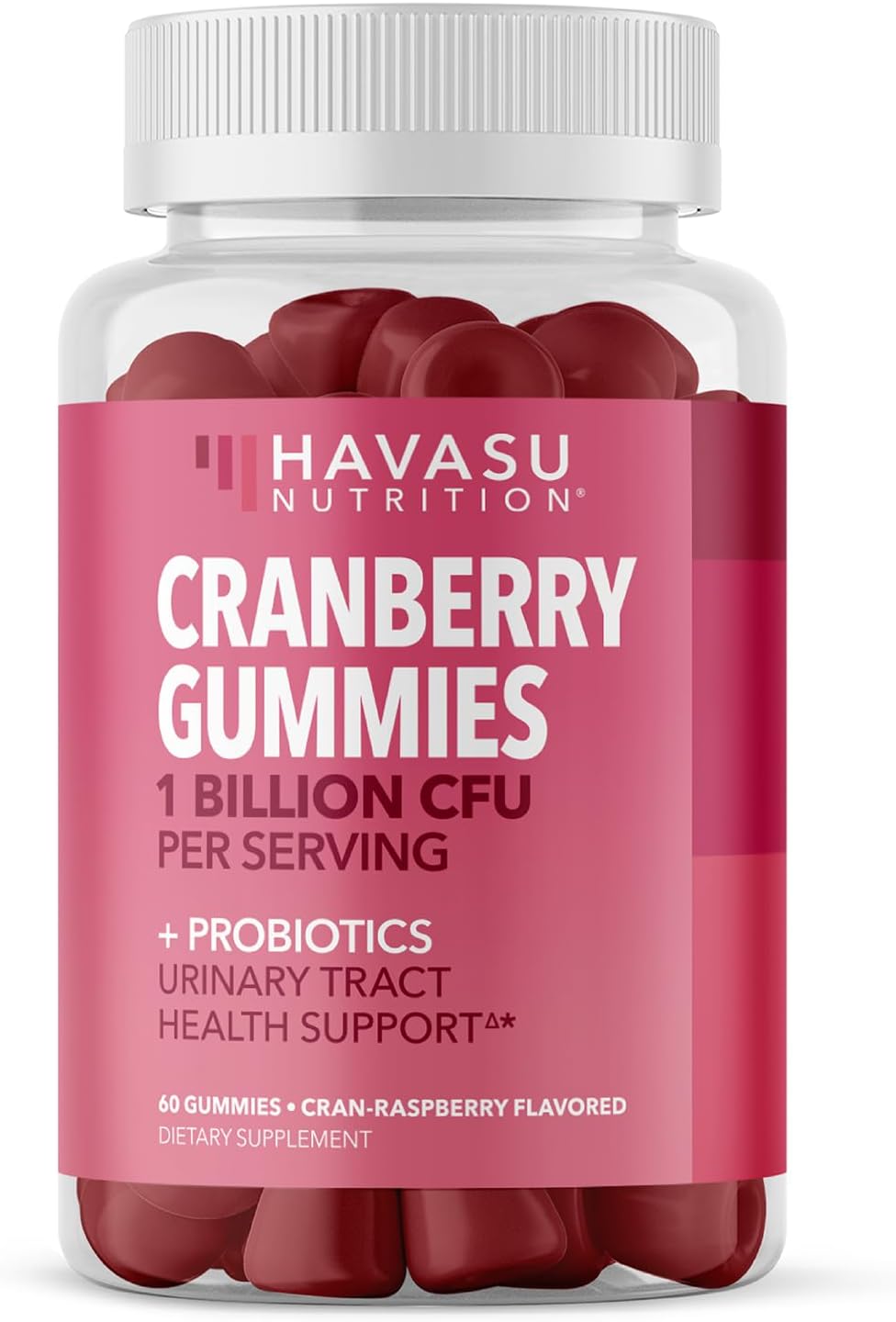 Probiotic Cranberry Gummies For Women - Uti Gummies Vaginal Probiotics With 1 Billion Cfu - Glp1 Nutritional Support - Cranberry Gummies Urinary Tract Health And Ph Balance - Cran-Raspberry Flavor