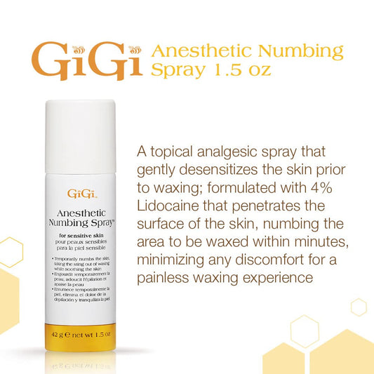 GiGi Anesthetic Numbing Spray for Sensitive Skin - Lidocaine-Based Gel, 1.5 oz