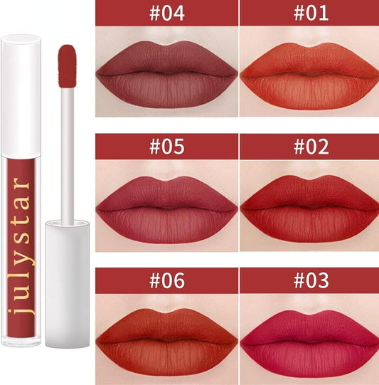 Julystar Lip Gloss Not Easy To Fade, Non-Stick Cup Moistens Matte Light Lip Color Makeup (05#)