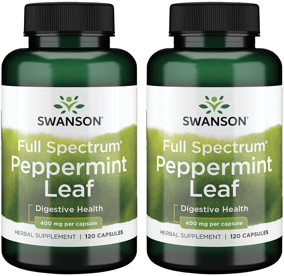 Swanson Full Spectrum Peppermint Leaf 400 Milligrams 120 Capsules (2 Pack)