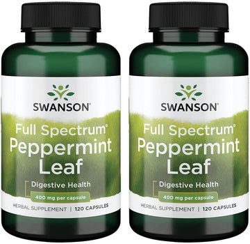 Swanson Full Spectrum Peppermint Leaf 400 Milligrams 120 Capsules (2 Pack)