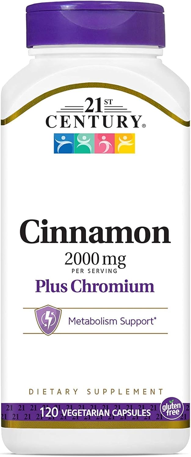 21st Century Cinnamon Plus Chromium Vegetarian Capsules, 120 Count (Pack of 2) (3)