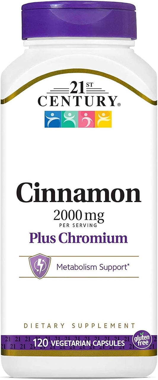 21st Century Cinnamon Plus Chromium Vegetarian Capsules, 120 Count (Pack of 2) (3)