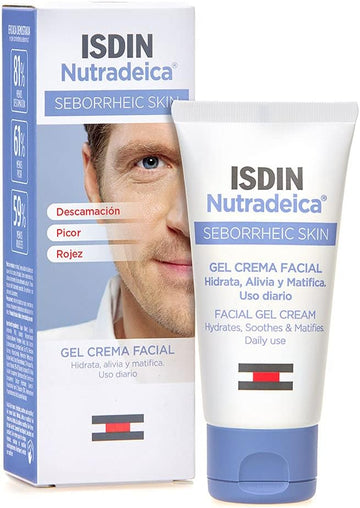 ISDIN Nutradeica Facial Gel Cream 50ml | For Seborrheic Skin | Hydrates, Soothes and Matifies skin