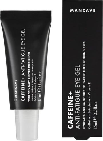 Mancave Caffeine & Vitamin E Anti-Fatigue Eye Gel 15Ml, Target Dark Circles And Fight Against Fine Lines, Natural Formulation, Vegan Friendly, Rejuvenates Tired Eyes, Made In England