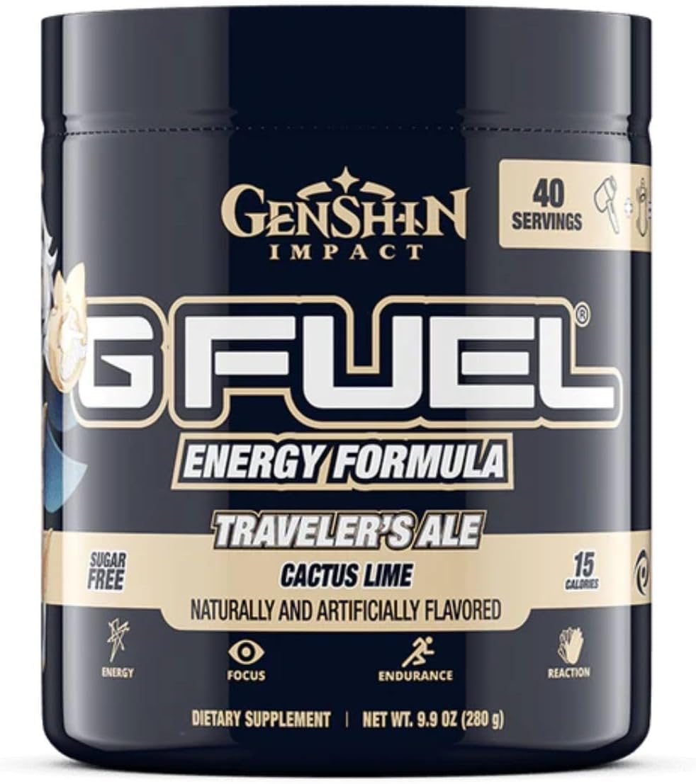 G Fuel Genshin Impact Energy Powder, Sugar Free, Clean Caffeine Focus Supplement, Water Mix, Cactus Lime Flavor, Focus Amino, Vitamin + Antioxidants Blend - 9.9 oz (40 Servings) : Health & Household