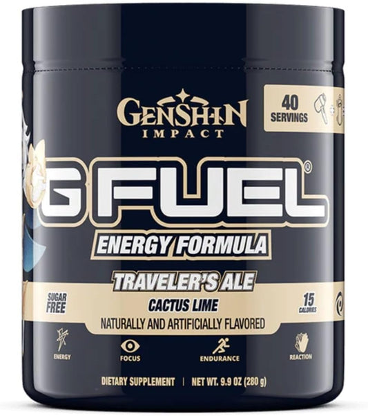 G Fuel Genshin Impact Energy Powder, Sugar Free, Clean Caffeine Focus Supplement, Water Mix, Cactus Lime Flavor, Focus Amino, Vitamin + Antioxidants Blend - 9.9 oz (40 Servings) : Health & Household