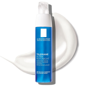 La Roche-Posay Toleriane Dermallergo Night Cream For Face Intense Soothing Moisturizer With Vitamin E, Allergy Tested, For Sensitive Skin, Formerly Toleriane Ultra Night