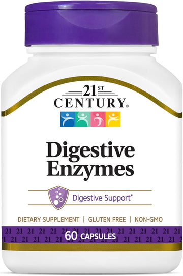 21st Century Digestive Enzymes Capsules, 60 Count (Pack of 3)