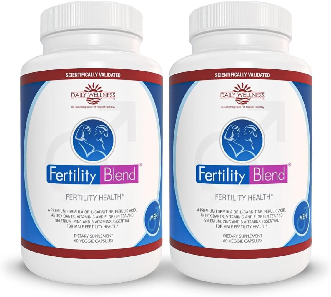 Fertility Blend Daily Wellness For Men - Male Fertility Supplements, Vitamin Blend Pills - Male Count Pre-Conception For Him - Fertility Supplements For Men - 60 Capsules, 2 Pack