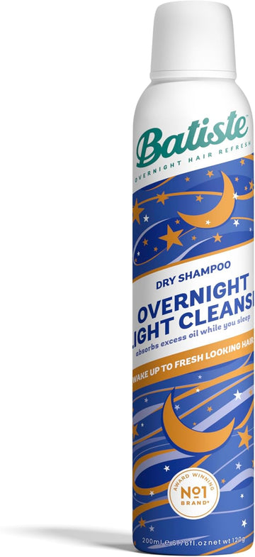 Batiste Overnight Light Cleanse 200Ml - Leave-In Light Dry Shampoo For Overnight Use - Absorbs Oil For Fresher-Looking Hair Overnight (Pack Of 2)