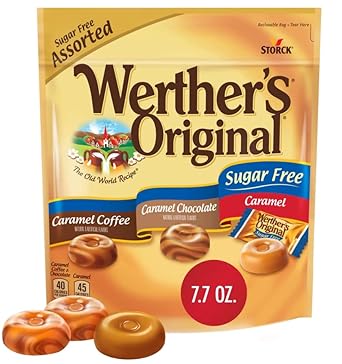 Wrthrs Original Sugar Free Hard Candy 7.7 Oz 1 Pack - Assorted Flavors Bulk Candy Individually Wrapped: Chocolate, Coffee, Candy Caramel - Rich Creamy Caramel Taste, Perfect Balance Of Sweet, Smooth & Salty - Perfect Balance Between Sweet - Smooth & Salty : Grocery & Gourmet Food