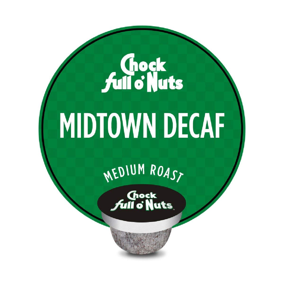 Chock Full o’Nuts Midtown Decaf Medium Roast, K-Cup Compatible Pods (12 Count) - Arabica Coffee in Eco-Friendly Keurig-Compatible Single Serve Cups