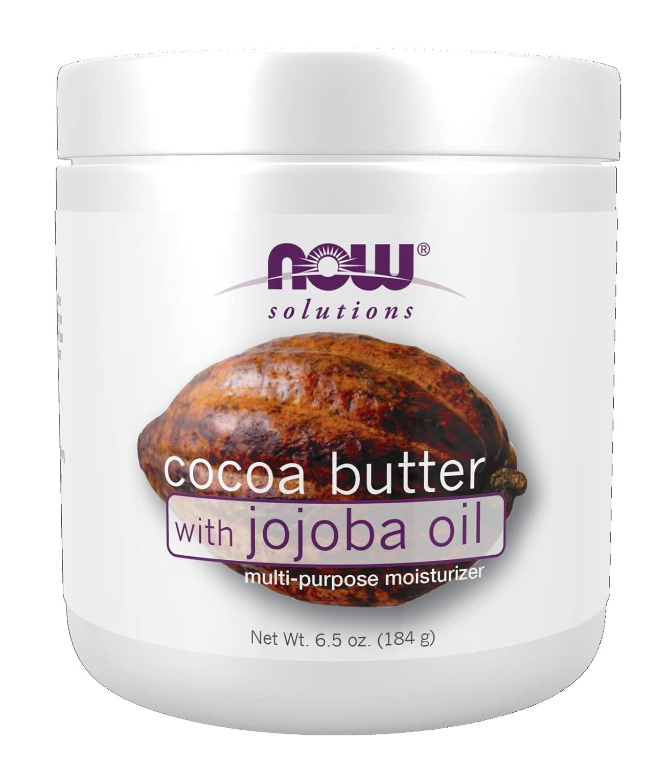 NOW Solutions, Cocoa Butter with Jojoba Oil, Multi-Purpose Moisturizer, 6.5-