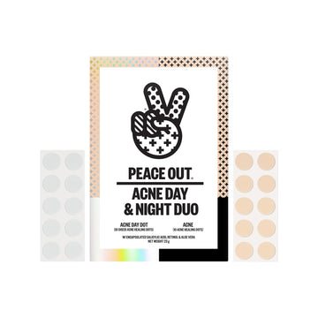 Peace Out Acne Day Dot, Sheer Acne Healing Dots, Virtually Invisible Wear, Hydrocolloid Pimple Patches Helps Clear Blemishes Quickly With Encapsulated Salicylic Acid, Retinol & Aloe Vera, 40 Dots