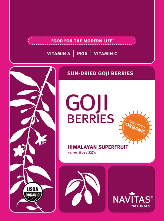 Navitas Naturals Organic Goji Berries, 8-Ounce Pouches, 8 Servings (Pack of 2)