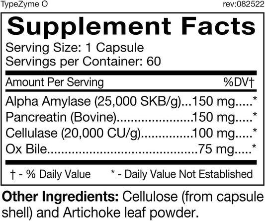 D'Adamo Personalized Nutrition Typezyme - Digestive Enzyme (Blood Type A)