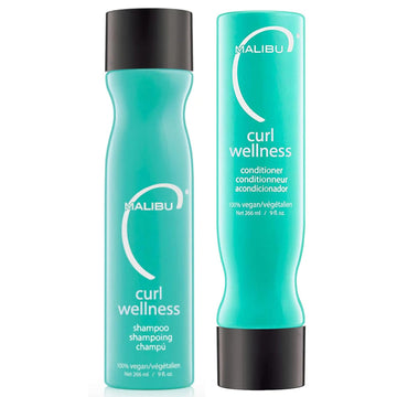 Malibu C Curl Wellness Duo (9 Oz) - Cleansing Shampoo And Conditioner Set For Curly Hair - Promote Bounce & Curl Definition - Vegan Hair Care For Natural Curls, Textured Hair, And Perms
