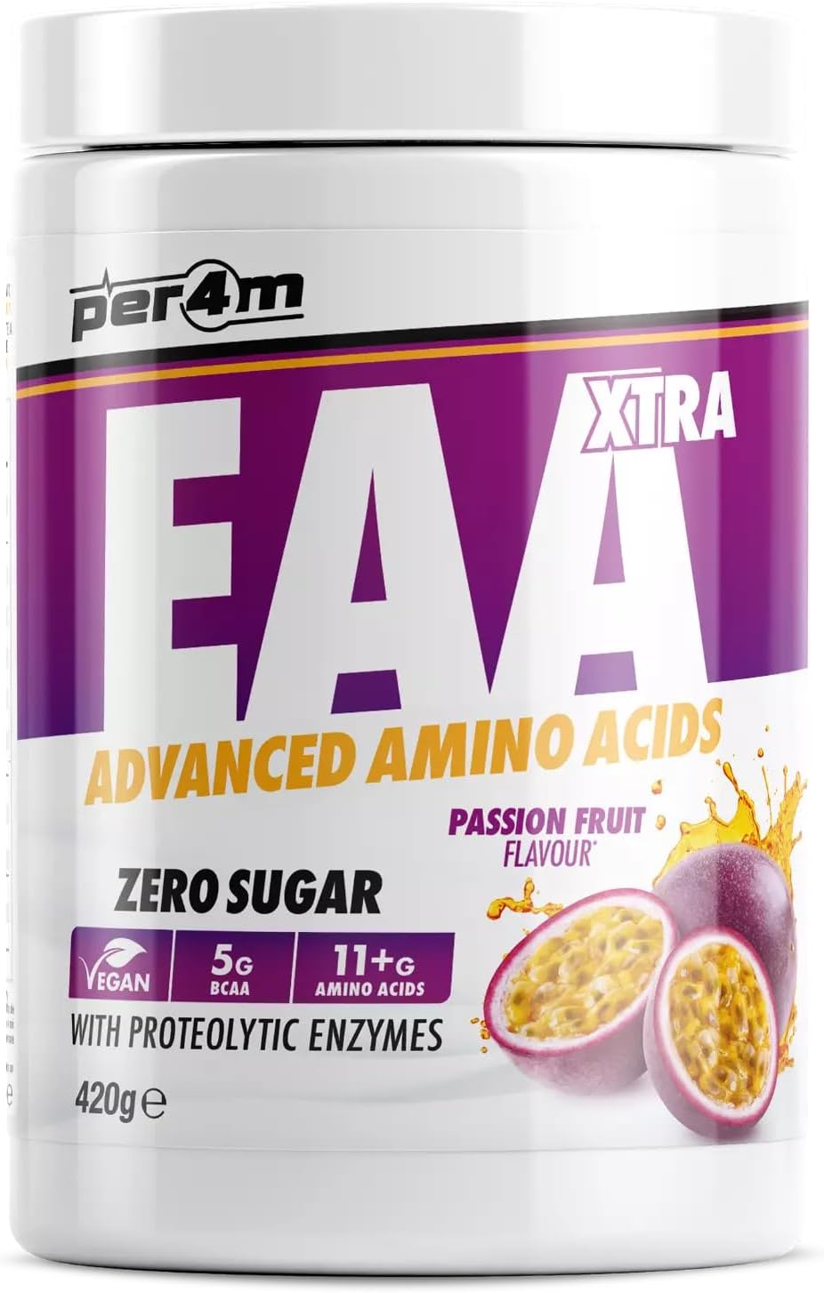 Per4M Eaa Xtra/Amino Xtra | 30 Servings Of Full Spectrum Eaa With Proteolytic Enzymes | Vegan Friendly | Zero Sugar Amino Acid (Strawberry Lime Twist, 420G)