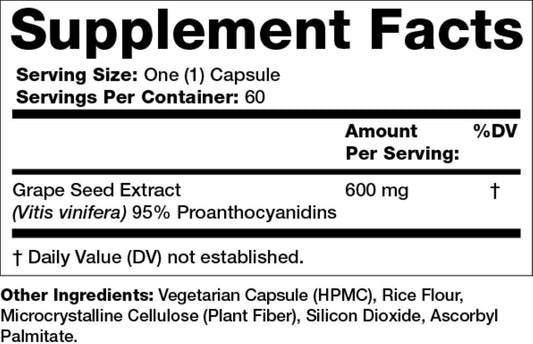 Olympian Labs Grape Seed Extract 600Mg, Supports Heart & Immune Health, 60 Count