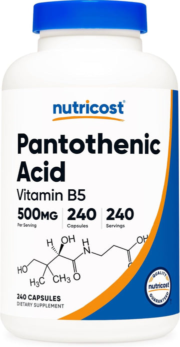 Nutricost Pantothenic Acid (Vitamin B5) 500Mg, 240 Capsules