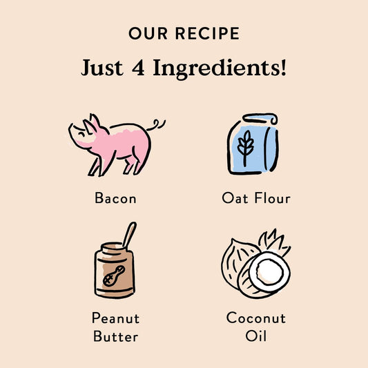 Bocce'S Bakery Oven Baked Bac'N Nutty Treats For Dogs, Everyday Wheat-Free Dog Treats, Made With Real Ingredients, Baked In The Usa, All-Natural Pb & Bacon Biscuits, 5 Oz