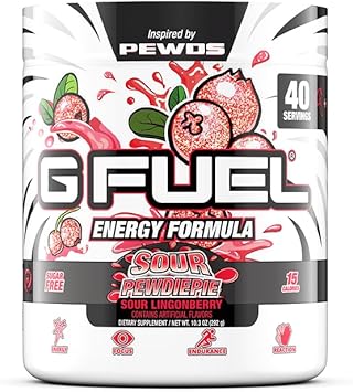 G Fuel Sour Pewdiepie Energy Powder, 9.8 Oz (40 Servings), Pack Of 1