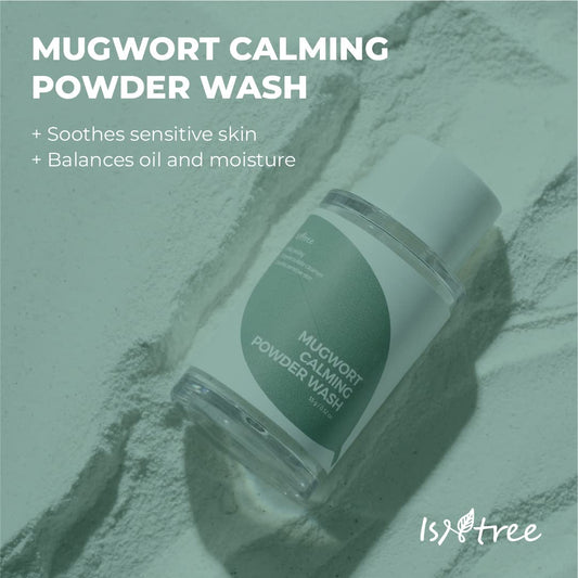 Isntree Mugwort Powder Wash 15G | Mild Peeling | Enzyme Bubble Cleanser | Soothes Sensitive Skin