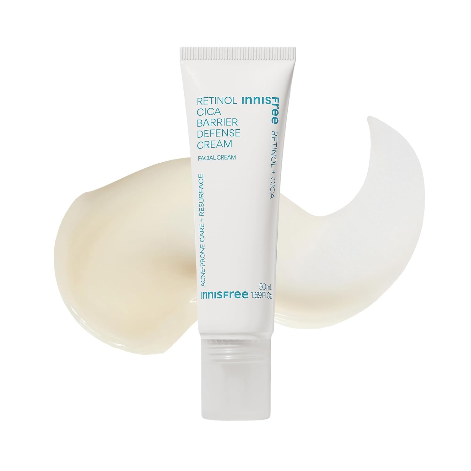 Innisfree Retinol Cica Barrier Cream, Korean Moisturizer With Madecassoside For Sensitive, Acne-Prone Skin, Calming And Strengthening Formula