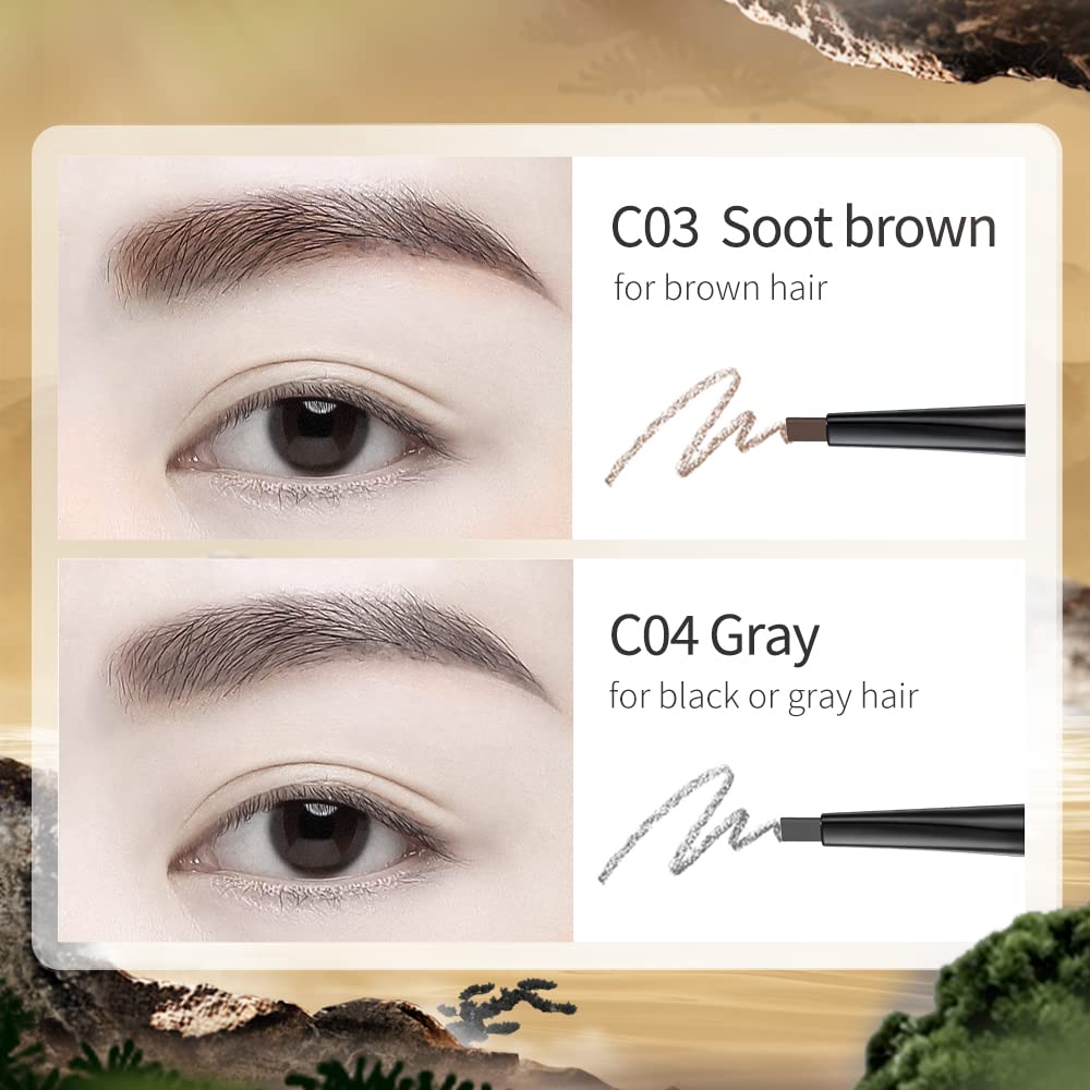 Catkin Eyebrow Pencil With Comb Gray Long Lasting Waterproof, Draw Eyebrow Shaping Color Makeup For Natural Daily Look With Free Refill Pen : Beauty & Personal Care