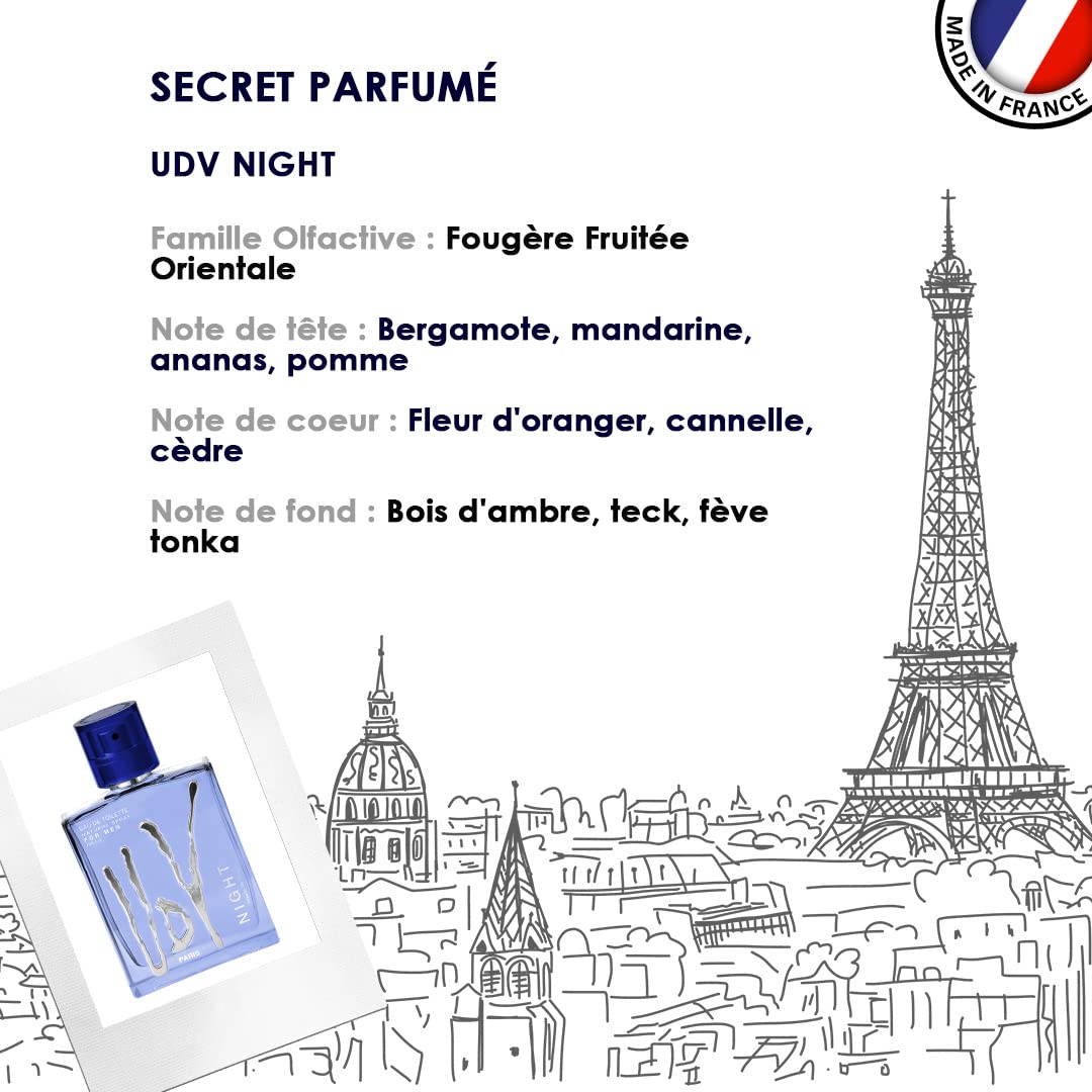 Ulric De Varens Night - Eau De Toilette For Men - Captivating, Enchanting, And Luxurious- Easy To Love, Manly, And Notes Of Bergamot, Mandarin, Pineapple, And Cedar- Bold And Fearless Men - 3.4 Fl Oz : Beauty & Personal Care