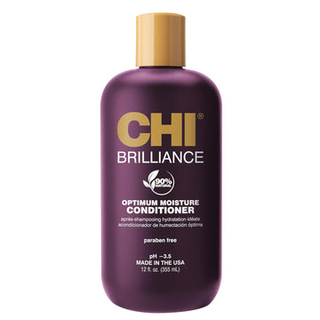 Chi Deep Brilliance Optimum Moisture Shampoo, With Olive & Monoi Oil To Hydrate Hair, Sulfate, Paraben, & Cruelty-Free, 32 Oz