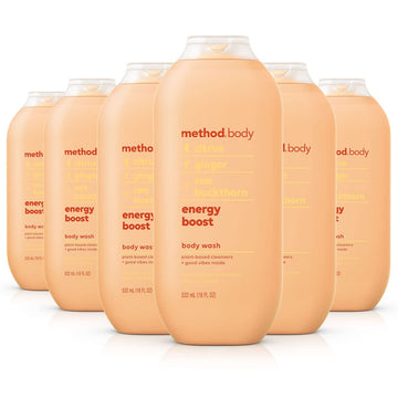 Method Body Wash, Energy Boost, Paraben and Phthalate Free, 18 oz (Pack of 6)