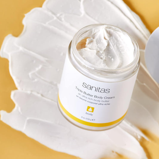 Sanitas Skincare Triple Butter Body Cream, Body Butter, Dry Skin, Shea Butter, Antioxidants, 8 Ounces