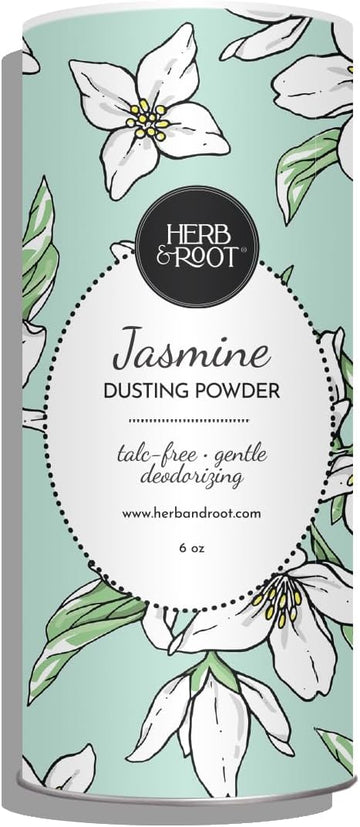 Jasmine Talc Free Dusting Powders Made With Arrowroot, Soothing Oats, Zinc, And Magnesium. Free Of Baking Soda. For Chafing, Deodorizing, Sweating