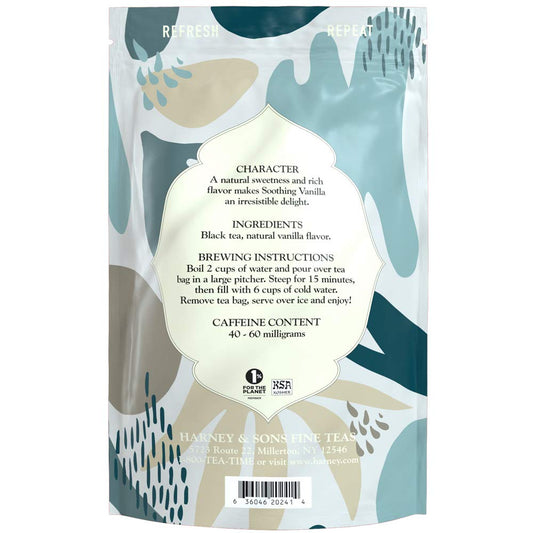 Harney & Sons, Soothing Black Iced Tea Fresh Brew Pouches Ct 20241, Vanilla, 15 Count