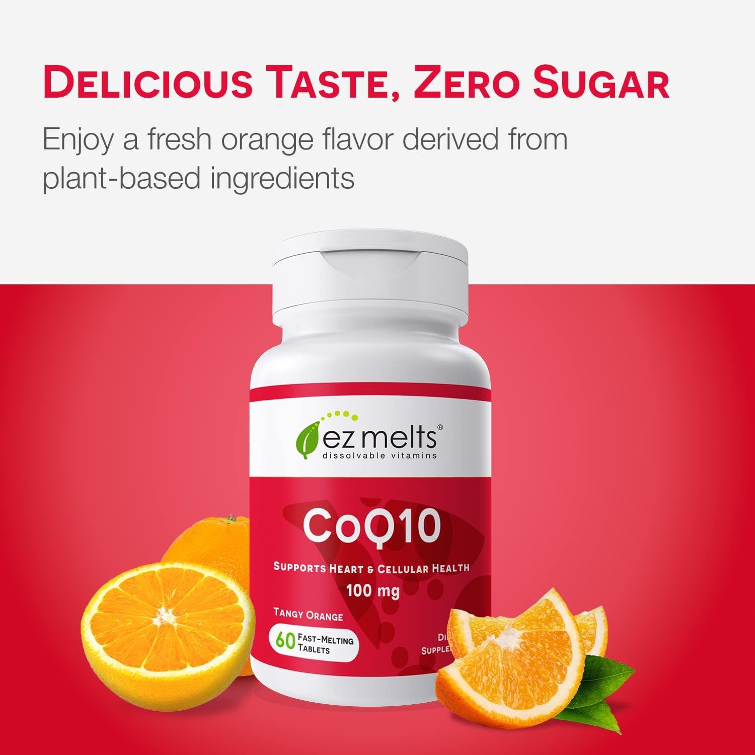 Ez Melts Dissolvable Coq10 Supplement 100 Mg, Sugar-Free, 2-Month Supply : Health & Household
