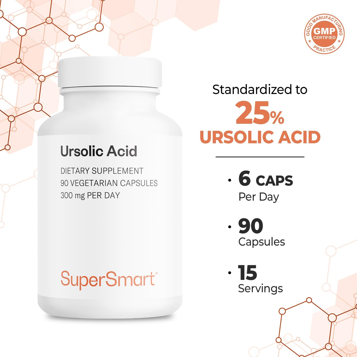Supersmart - Ursolic Acid 300Mg Per Day (Well-Tolerated) - Rosemary Leaf Extract Supplement | Non-Gmo & Gluten Free - 90 Vegetarian Capsules : Industrial & Scientific