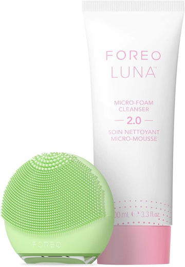 Foreo Luna 4 Go Facial Cleansing Brush & Firming Massager + Luna Micro-Foam Cleanser 2.0, 100Ml - Face Wash Brush - Pore Minimizer - Silicone Face Scrubber