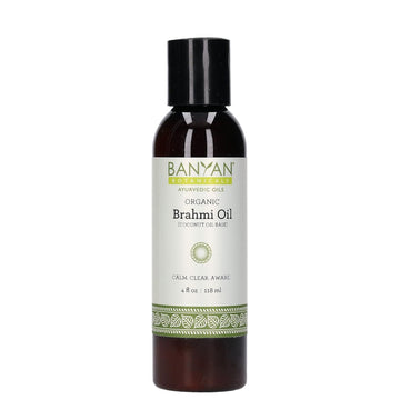 Banyan Botanicals Brahmi Oil with Coconut Base â€“ Organic Massage Oil with Bacopa & Gotu Kola Â­Â­â€“ for Enhanced Focus, Calm Nervous System & Healthy Hair Growth â€“  Non GMO Sustainably Sourced Vegan