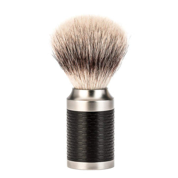 Mühle Rocca Pure Matt Stainless Steel Silvertip Fibre Shaving Brush