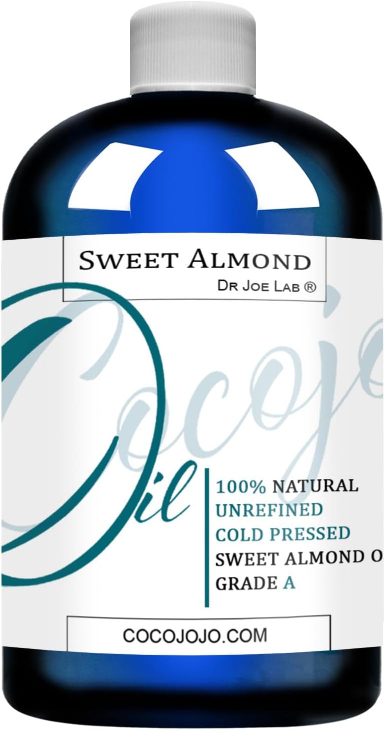 Sweet Almond Oil - Face Skin Hair Cold Pressed 8 oz Natural Pure Massage Extra Virgin Unrefined Premium Grade