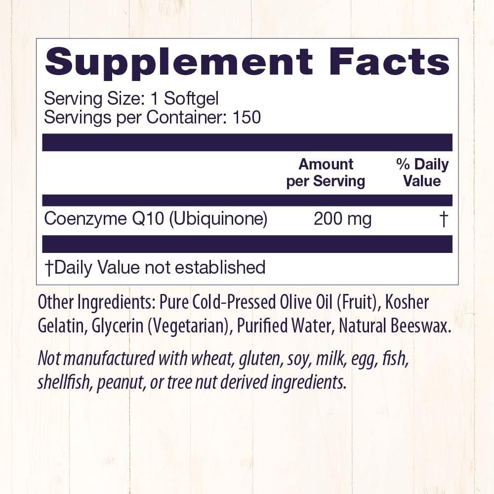 Healthy Origins CoQ10 (Kaneka Q10), 200 mg - Heart Health & Energy Supplement - Gluten-Free & Non-GMO Supplements - 150 Softgels : Health & Household