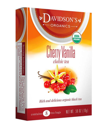 Davidson'S Organics, Cherry Vanilla, 8-Count Tea Bags, Pack Of 12