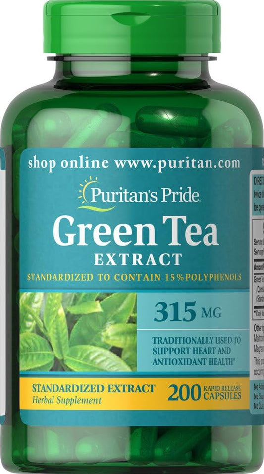 Puritan'S Pride Green Tea Standardized Extract 315 Mg Capsules, 200 Count