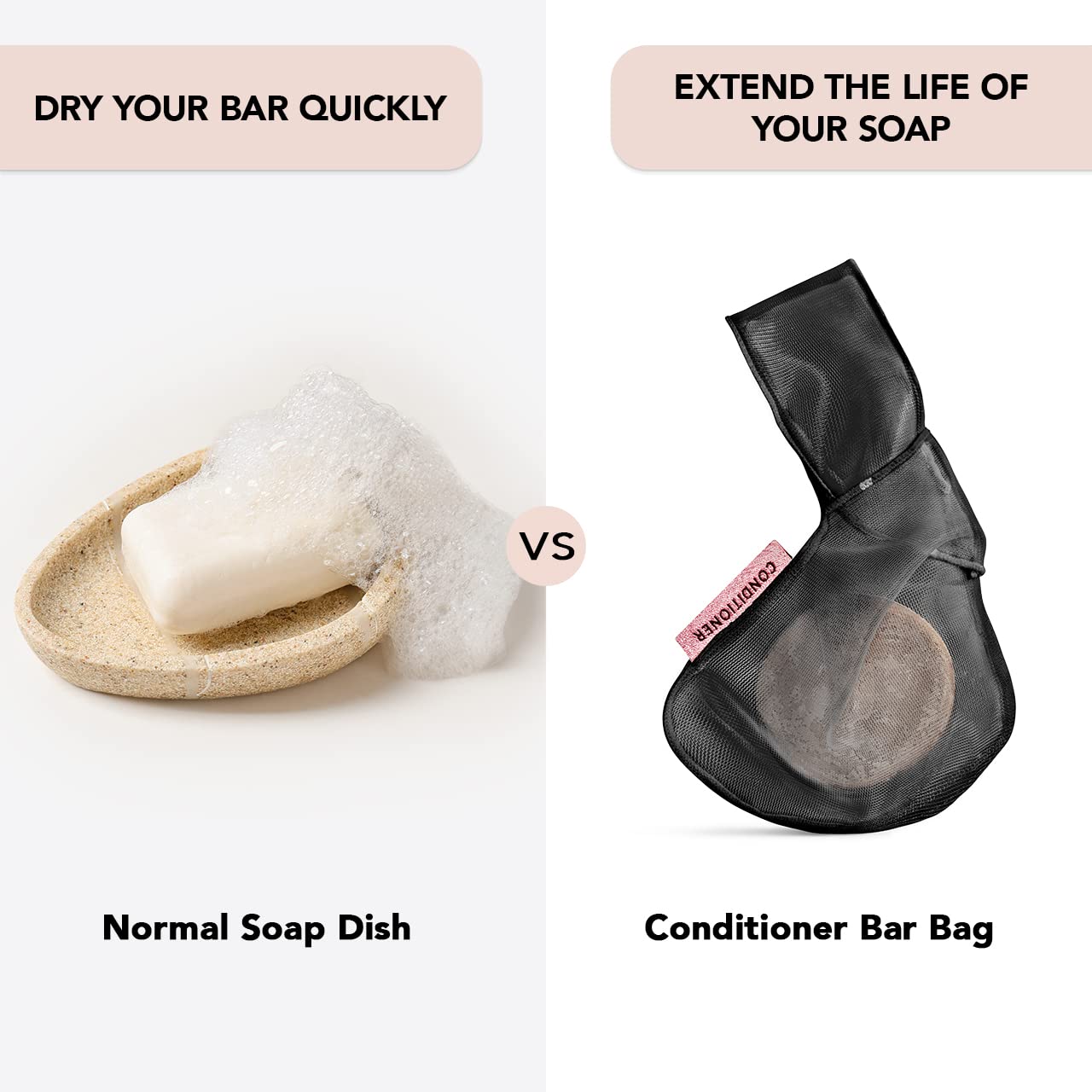 Kitsch Bar Soap Saver Bag – Recycled Mesh Beauty Bar Pouch For Body Wash, Conditioner & Shampoo Bars, Holder To Preserve Soap, Eco-Friendly, Patented Bag – Terracotta : Beauty & Personal Care