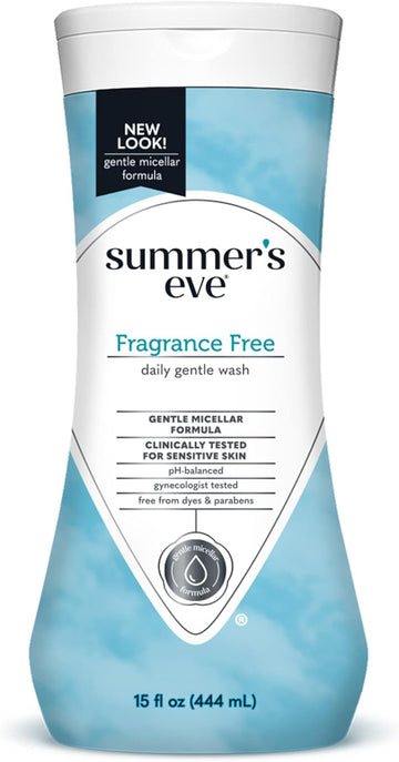 Summer'S Eve Fragrance Free Gentle Daily All Over Feminine Body Wash, Removes Odor, Feminine Wash Ph Balanced, 15 Fl Oz