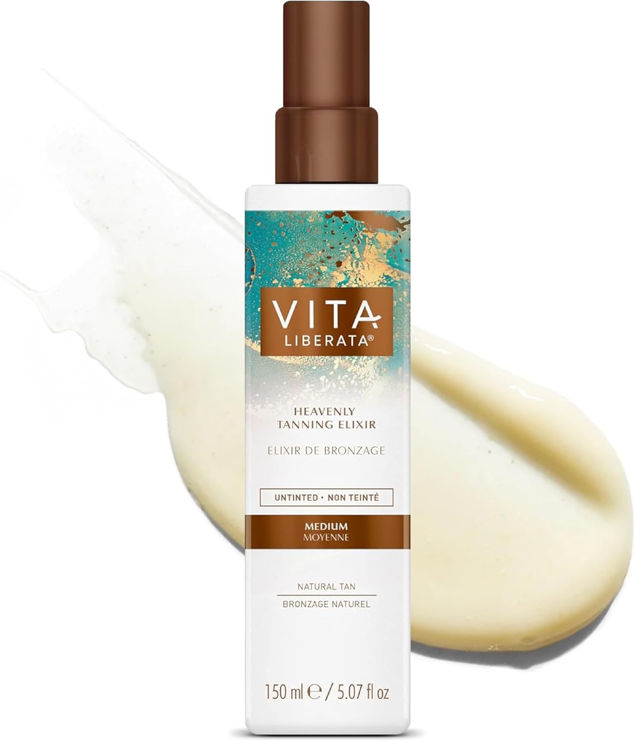 Vita Liberata Heavenly Self Tanning Elixir - Medium - Untinted, Hydrating Self Tan, For Beautifully Bronzed Skin, Formulated With Organic Aloe Vera & Ginkgo Biloba Extract, 150Ml